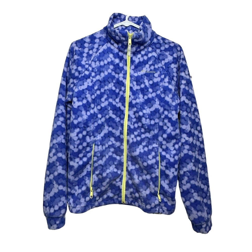 Columbia 18/20‎ Polka Dot Fleece Jacket Girls Purple Blue